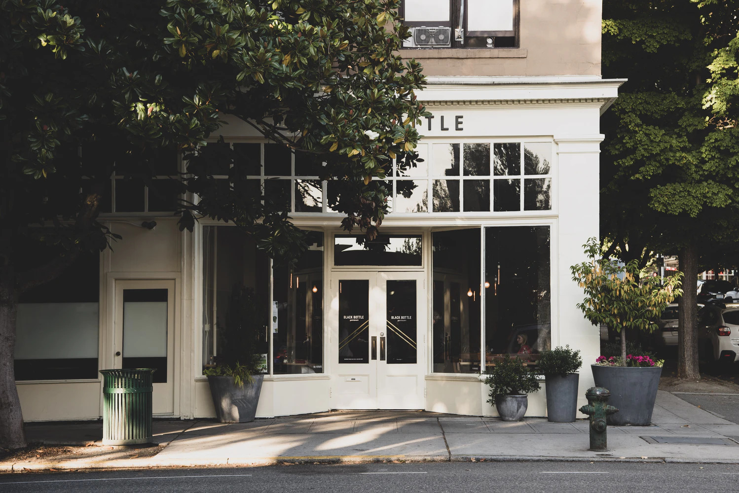 white store front