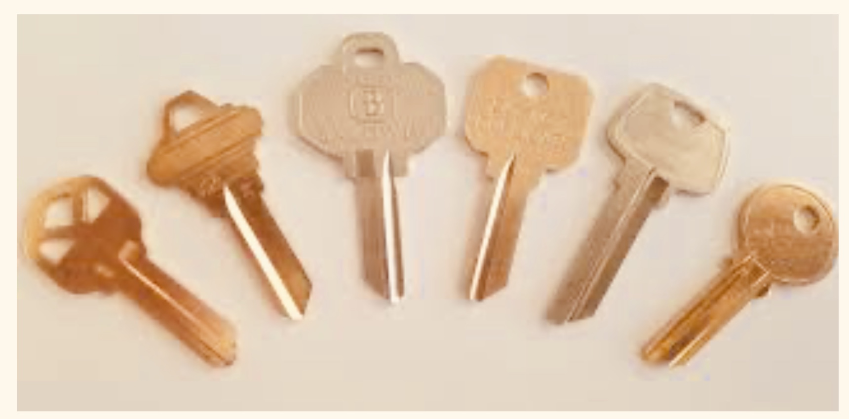 set of blank keys